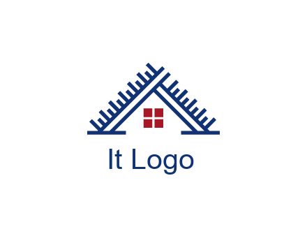 house roof from scale construction logo