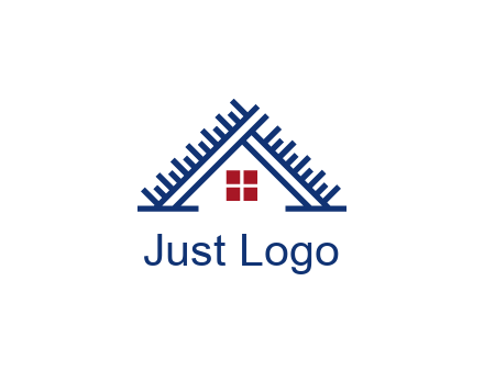 house roof from scale construction logo