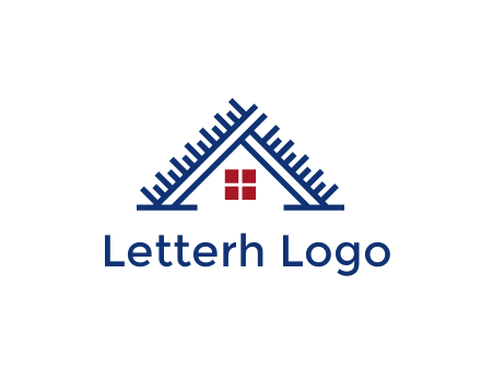 house roof from scale construction logo