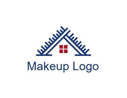 house roof from scale construction logo