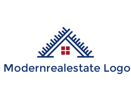 house roof from scale construction logo