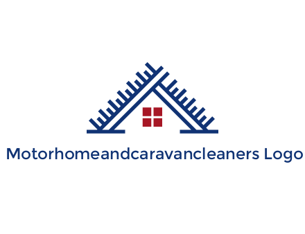house roof from scale construction logo