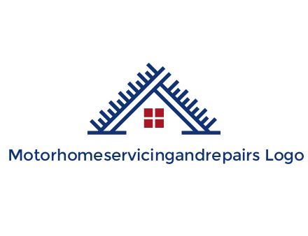 house roof from scale construction logo