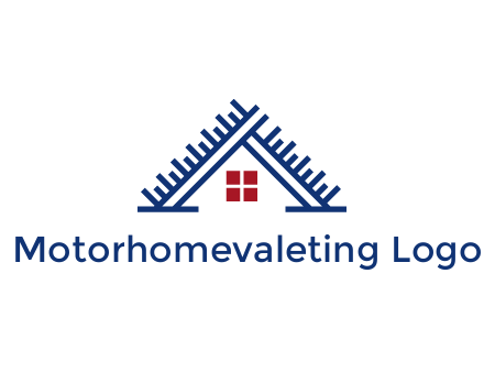 house roof from scale construction logo