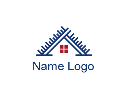 house roof from scale construction logo