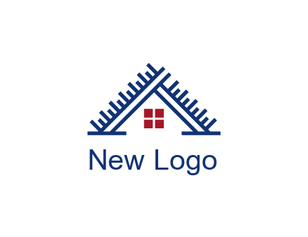 house roof from scale construction logo