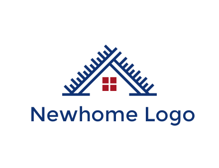 house roof from scale construction logo