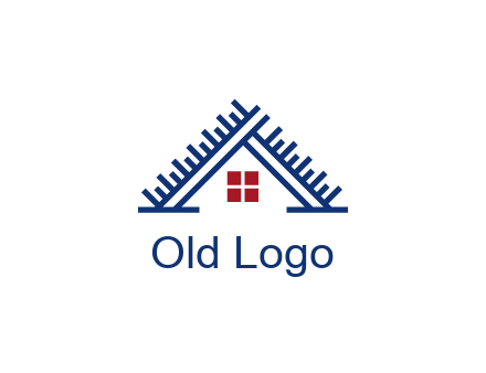 house roof from scale construction logo
