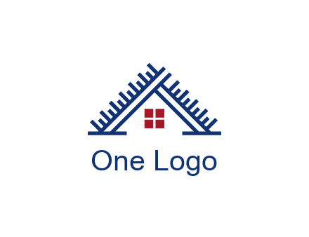 house roof from scale construction logo