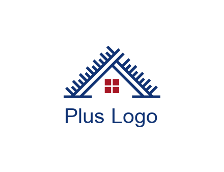 house roof from scale construction logo