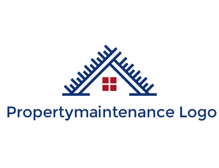 house roof from scale construction logo