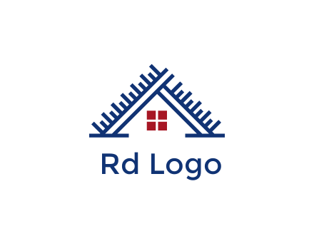 house roof from scale construction logo