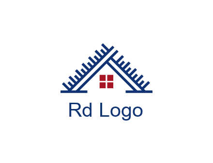 house roof from scale construction logo