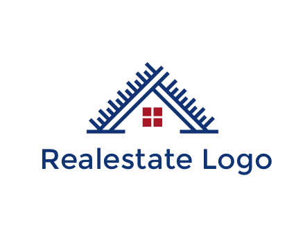 house roof from scale construction logo