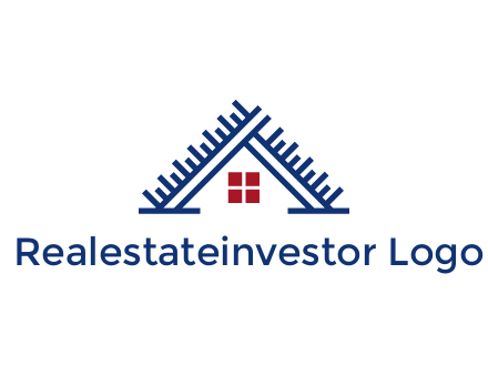 house roof from scale construction logo