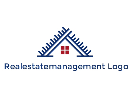 house roof from scale construction logo