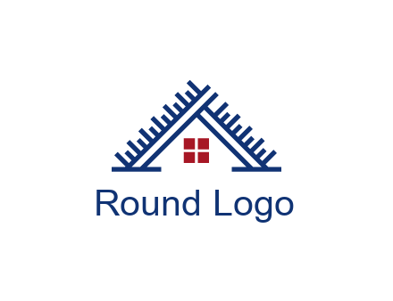 house roof from scale construction logo
