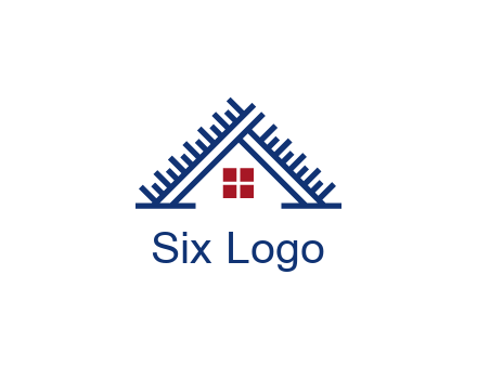 house roof from scale construction logo