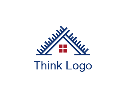 house roof from scale construction logo