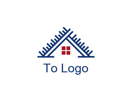 house roof from scale construction logo