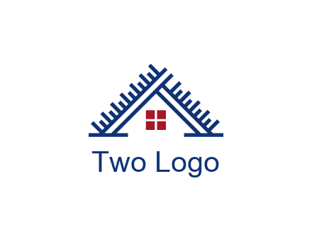 house roof from scale construction logo