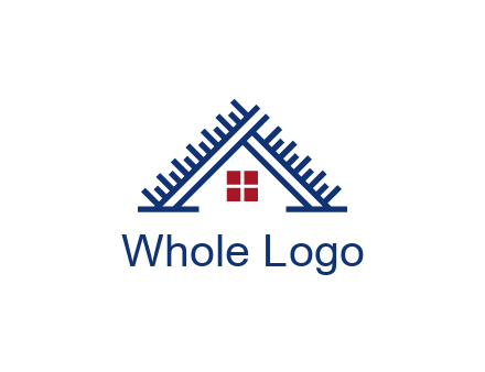 house roof from scale construction logo