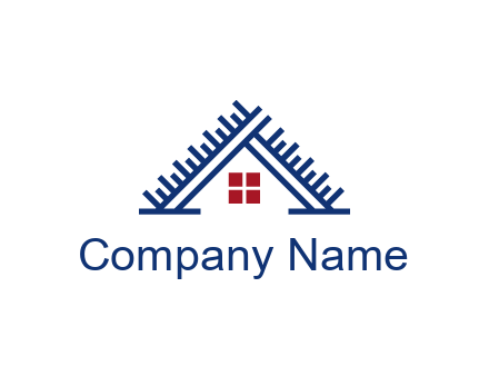 house roof from scale construction logo