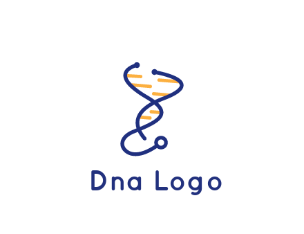 stethoscope like DNA strand medical logo