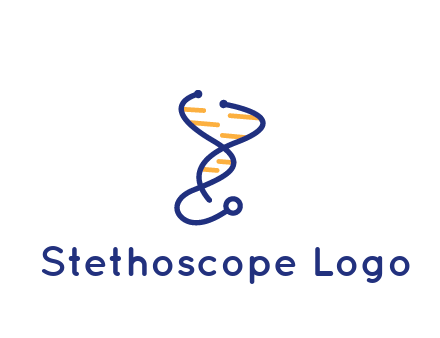 stethoscope like DNA strand medical logo