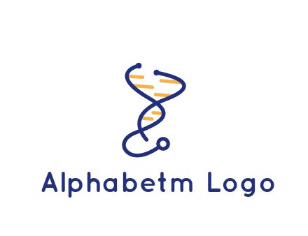 stethoscope like DNA strand medical logo
