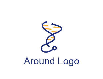 stethoscope like DNA strand medical logo