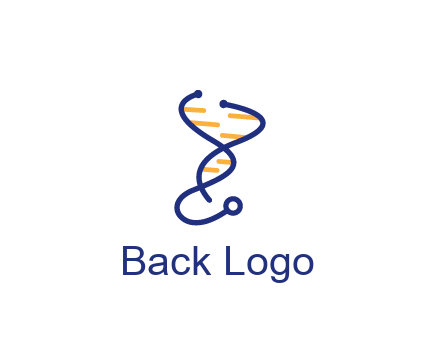 stethoscope like DNA strand medical logo