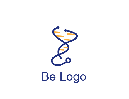stethoscope like DNA strand medical logo