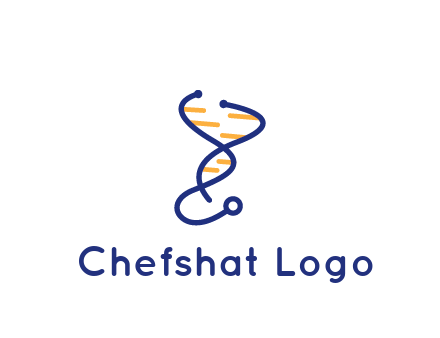 stethoscope like DNA strand medical logo