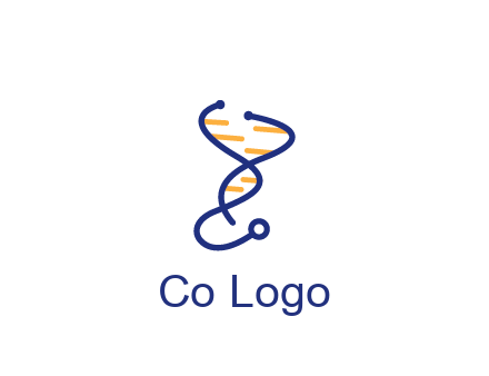 stethoscope like DNA strand medical logo