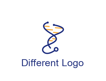 stethoscope like DNA strand medical logo