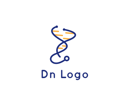 stethoscope like DNA strand medical logo