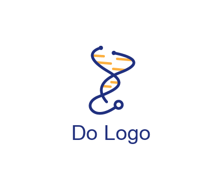 stethoscope like DNA strand medical logo