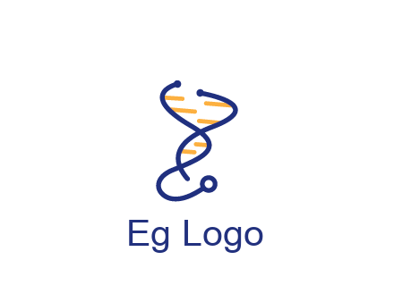 stethoscope like DNA strand medical logo