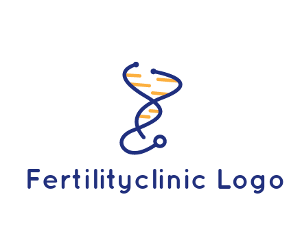 stethoscope like DNA strand medical logo