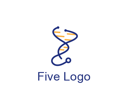 stethoscope like DNA strand medical logo