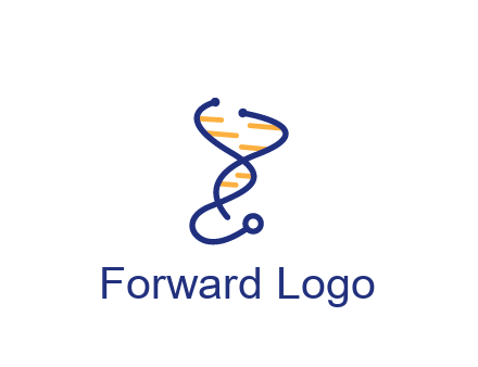stethoscope like DNA strand medical logo