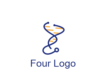 stethoscope like DNA strand medical logo