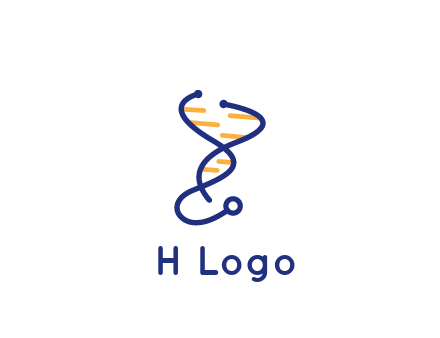 stethoscope like DNA strand medical logo