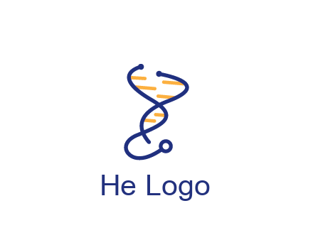 stethoscope like DNA strand medical logo