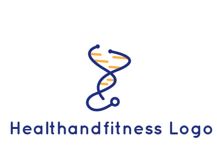 stethoscope like DNA strand medical logo