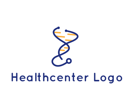 stethoscope like DNA strand medical logo