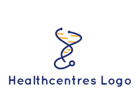 stethoscope like DNA strand medical logo