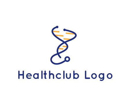 stethoscope like DNA strand medical logo