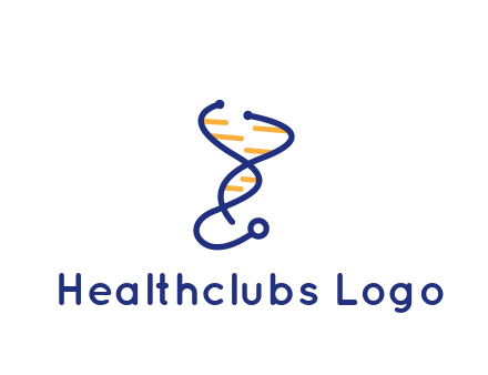 stethoscope like DNA strand medical logo